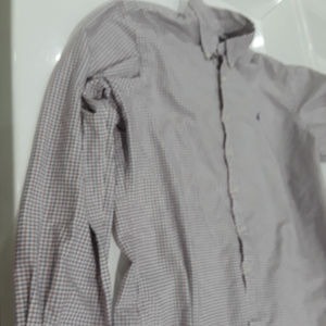 Ralph Lauren white, burgundy, navy checked shirt